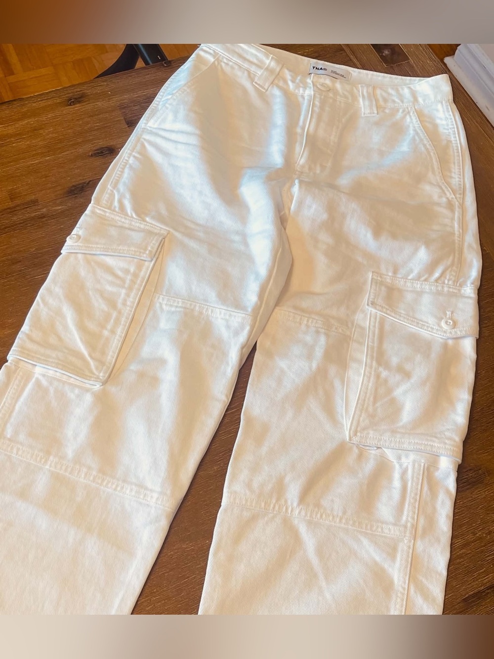 TNA White Women's Cargo Pants with Flap Pockets Size 0